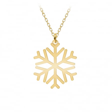 Pandantive - Snowflake - Colier personalizat argint 925 placat cu aur galben 24K cu pandantiv Fulg