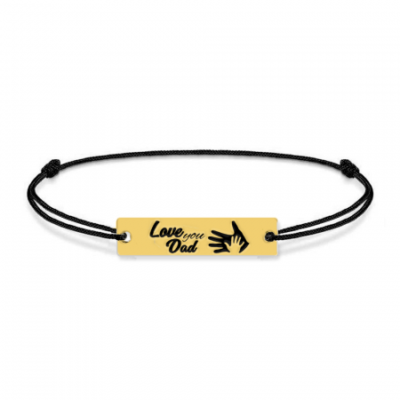 Bratari personalizate - Sole - Bratara personalizata din snur cu tablita din argint 925 placat cu aur galben 24K