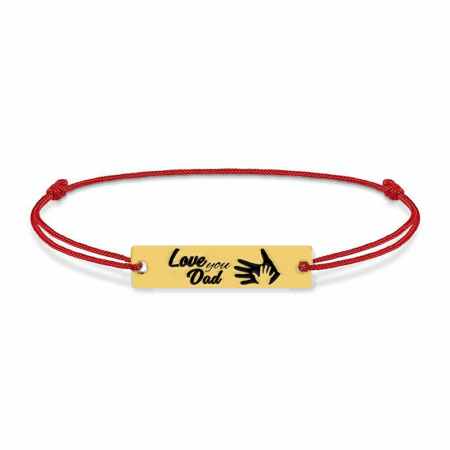Sole - Bratara personalizata din snur cu tablita din argint 925 placat cu aur galben 24K [1]