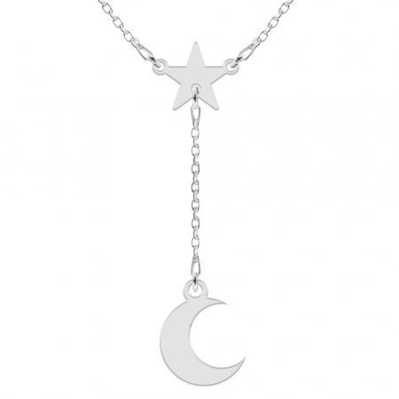 Star- Colier din argint personalizat cu cristal  - Stea si luna [1]