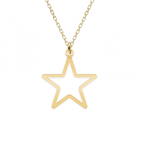Bijuterii din argint placate cu aur 24K - Star - Colier steluta din argint 925 placat cu aur roz
