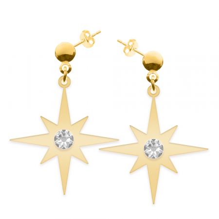 Cercei steluta cu tija - argint 925 placat cu aur 24K [1]