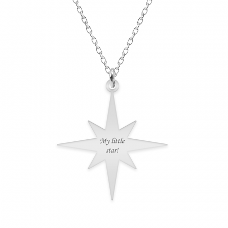 Lantisoare cu text personalizat din argint - Colier cu steluta personalizata - argint 925