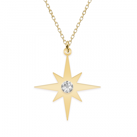 Colier cu steluta personalizata - argint 925 placat cu aur 24K [1]