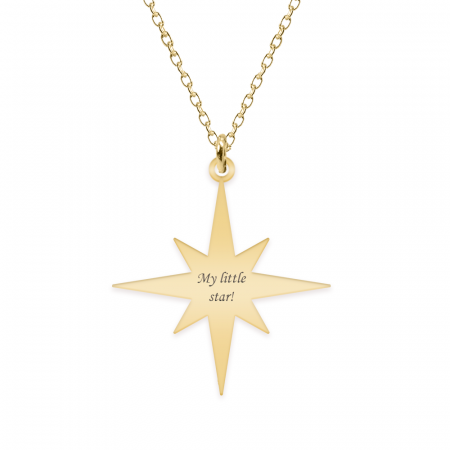 Lantisoare cu nume - Colier cu steluta personalizata - argint 925 placat cu aur 24K