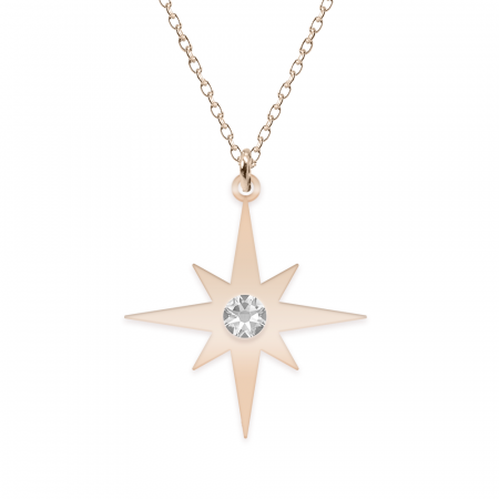 Colier cu steluta personalizata - argint 925 placat cu aur roz [2]
