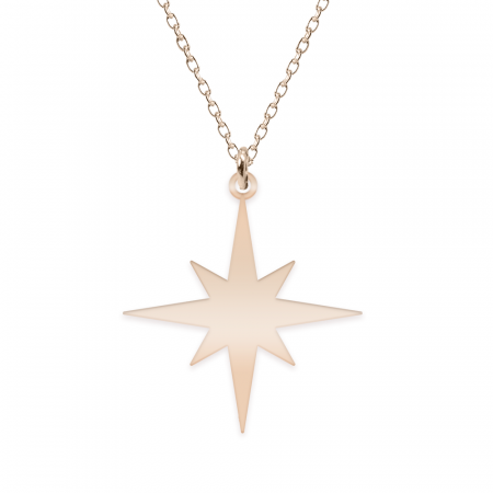 Colier cu steluta personalizata - argint 925 placat cu aur roz [1]