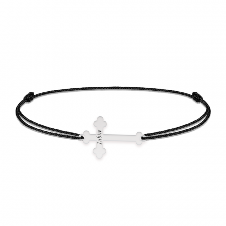 Cruciulite din argint - Bratara personalizata cu snur si cruciulita - argint 925