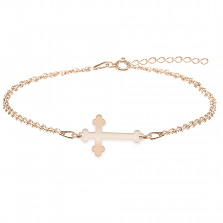 Cruciulite - Bratara cu cruce personalizata - argint 925 placat cu aur roz