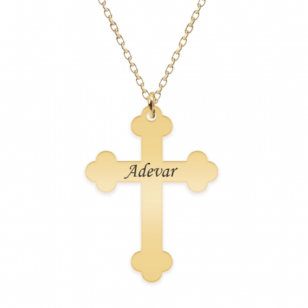 Cruciulite - Stavros - Colier personalizat argint 925 placat cu aur galben 24K- cruce