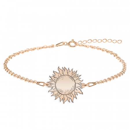 Bijuterii personalizate - Sun - Bratara personalizata cu soare din argint 925 placat cu aur roz