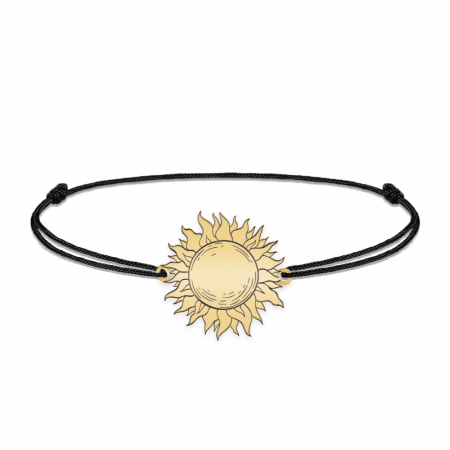 Sun- Bratara personalizata snur cu soare din argint 925 placat cu aur galben 24K [1]
