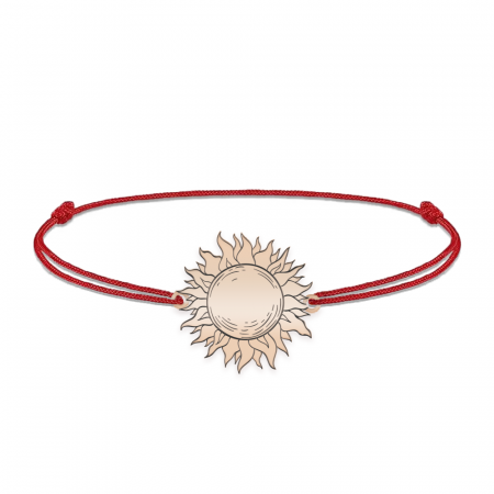 Bratari personalizate - Sun- Bratara personalizata snur cu soare din argint 925 placat cu aur roz