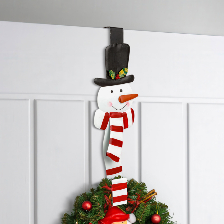 Casa si Gradina - Suport pentru ușă de Crăciun - metal - om de zăpadă - 38 cm