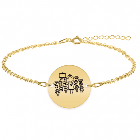 Teacher - Bratara personalizata educatoare/invatatoare din argint 925 placat cu aur galben 24K [1]