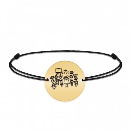 Teacher - Bratara personalizata snur educatoare/invatatoare din argint 925 placat cu aur galben 24K [3]