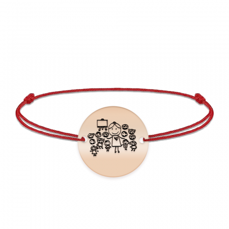 Teacher - Bratara personalizata snur educatoare/invatatoare din argint 925 placat cu aur roz [1]
