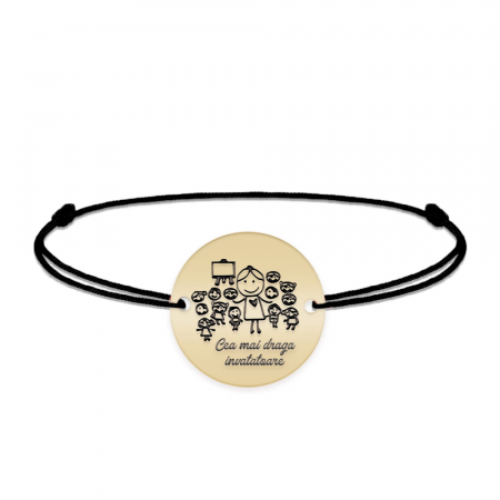 Bratara personalizata snur educatoare/invatatoare din Aur 14 karate - 0,51 grame,12 mm [1]