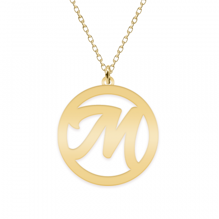 Bijuterii din argint placate cu aur 24K - Lantisor personalizat cu litera decupata - argint 925 placat cu aur 24K