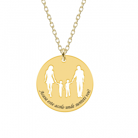 Bijuterii placate cu aur - Together - Colier personalizat din argint 925 placat cu aur galben 24K - Banut
