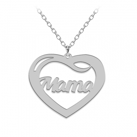 Lantisoare cu text personalizat din argint - Tokyo - Colier din argint 925 cu inimioara personalizata