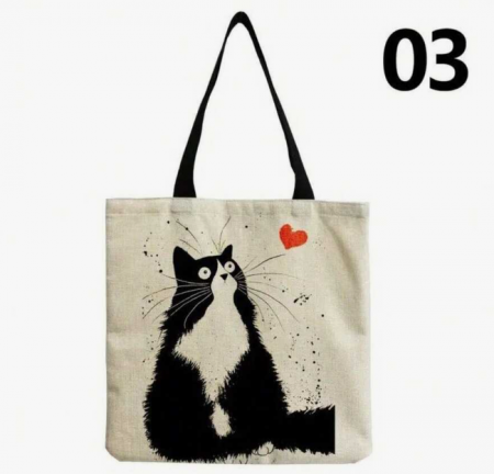 Pentru casa - Tote bag cu model pisică 03
