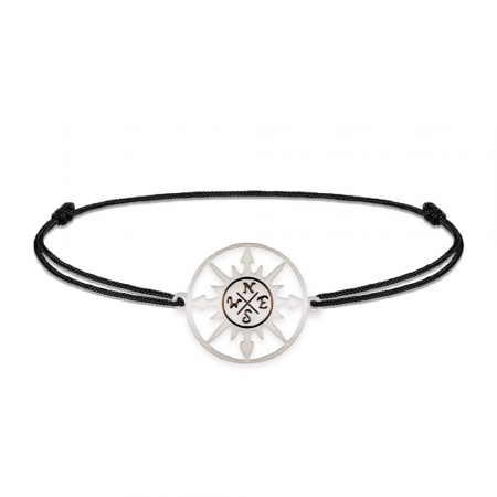 Bratari personalizate - Trip - Bratara personalizata snur busola din argint 925