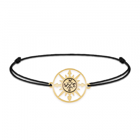 Trip - Bratara personalizata snur busola din argint 925 placat cu aur galben 24K [1]