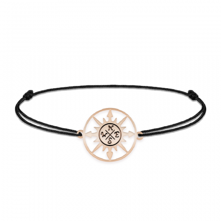 Trip - Bratara personalizata snur busola din argint 925 placat cu aur roz [1]