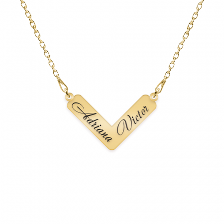 Lantisoare cu nume - Colier personalizat cu nume din argint 925 placat cu aur galben 24K