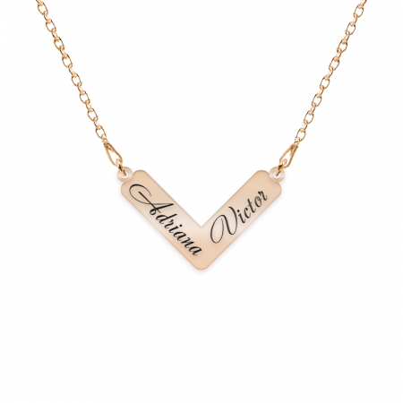 Lantisoare cu nume - Colier personalizat cu nume din argint 925 placat cu aur roz