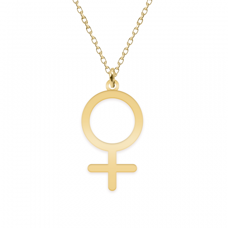 Bijuterii din argint placate cu aur 24K - Woman - Colier personalizat simbol femeie din argint 925 placat cu aur galben 24K