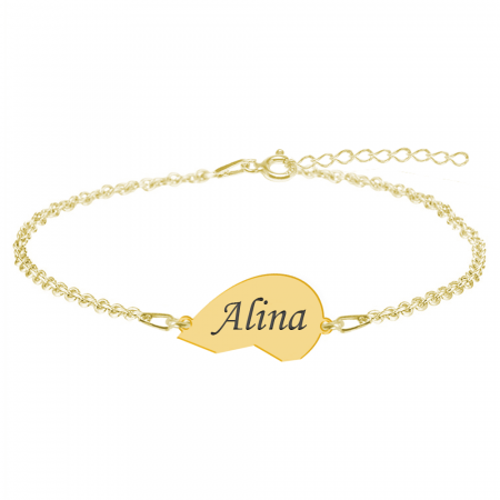 You and Me - Set bratari personalizate inimioara cu nume pentru cuplu din argint 925 [3]