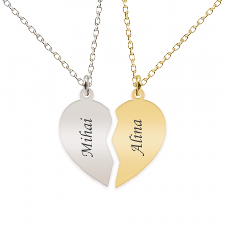 Seturi - You and Me - Set coliere pentru cuplu, din argint 925 personalizate cu nume