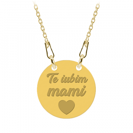 Zimea - Colier personalizat din argint placat cu aur galben 24K si cristal - Banut [1]