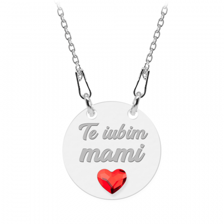 Lantisoare cu text personalizat din argint - Zimea - Colier personalizat din argint si cristal - Banut