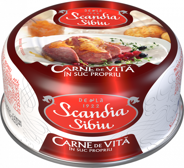Scandia Sibiu Carne de vită in suc propriu 300g [1]