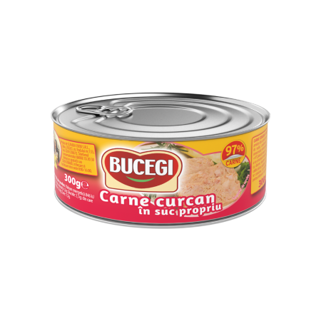 Conserve Carne - Bucegi Carne curcan in suc propriu 300g, 97% carne
