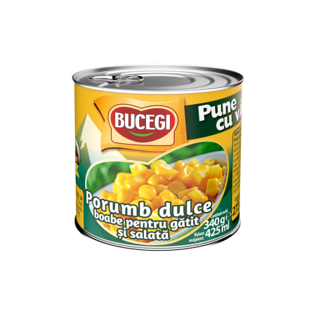 Conserve legume & fructe - BUCEGI Porumb dulce boabe pentru gatit si salata 340g
