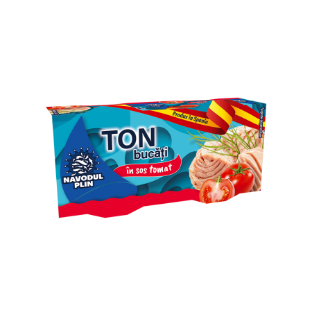 Conserve pește - PACK NĂVODUL PLIN 2xTon bucăți în sos tomat 80g