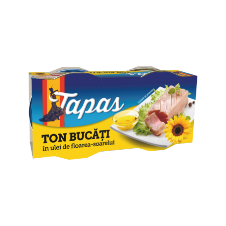 Conserve pește - PACK TAPAS 2xTon bucăți în ulei de floarea soarelui 80g