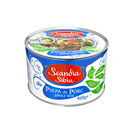 Conserve Carne - SCANDIA SIBIU Pulpă de porc gătită lent 410g