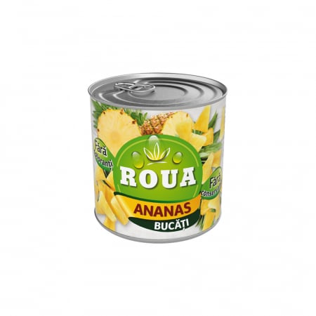 Conserve legume & fructe - ROUA Ananas bucati 565g EO