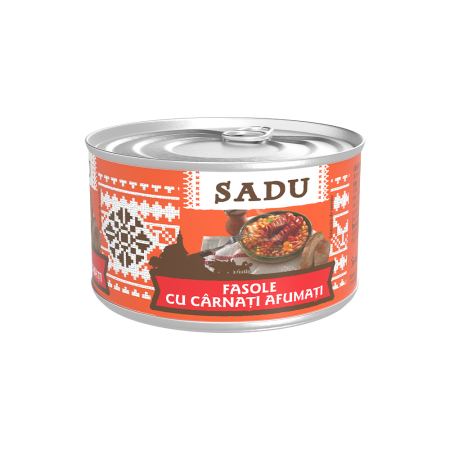Conserve Mâncare Gătită - Sadu Fasole cu carnati afumati 400g