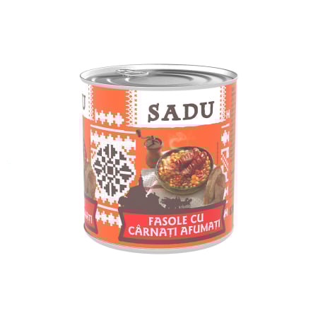 Conserve Mâncare Gătită - Sadu Fasole cu carnati afumati 820g