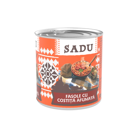 Conserve Mâncare Gătită - Sadu Fasole cu costita afumata 820g