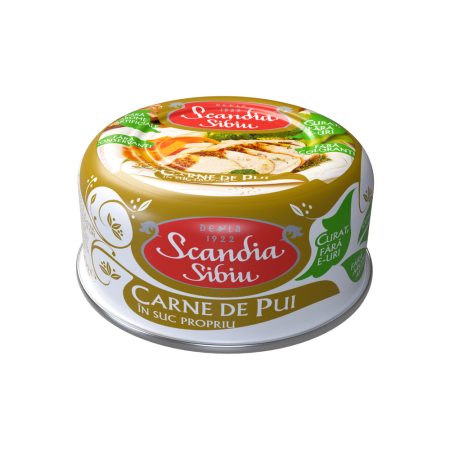 Conserve Carne - Scandia Sibiu Carne de pui in suc propriu 300g