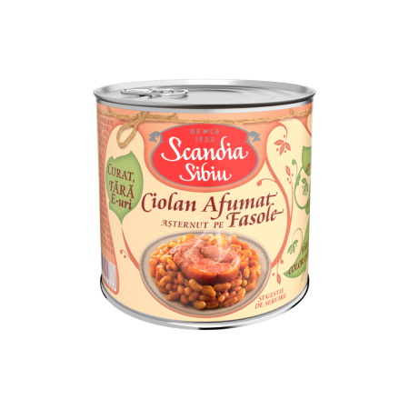 Conserve Mâncare Gătită - Scandia Sibiu Ciolan afumat asternut pe fasole 400g