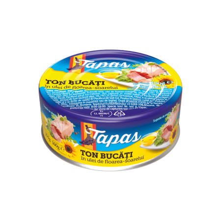 Conserve pește - TAPAS Ton în ulei de floarea-soarelui 160g