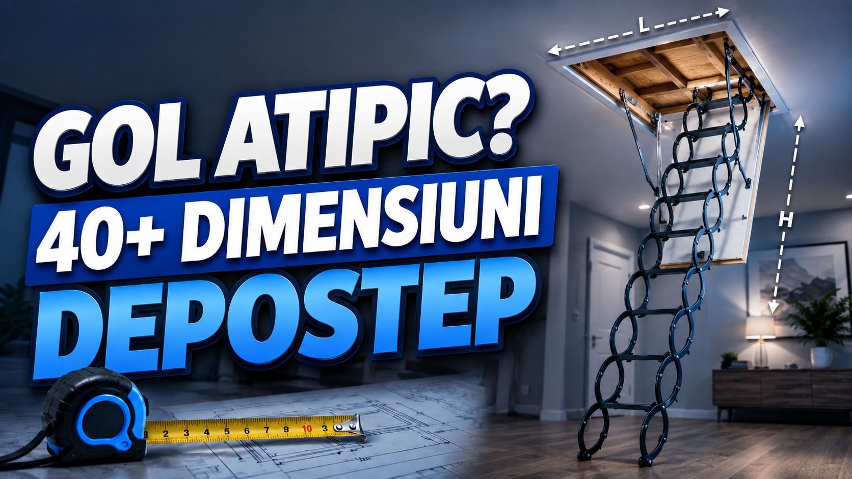 Peste 40 de dimensiuni de scari de pod DEPOSTEP - pentru goluri standard si atipice